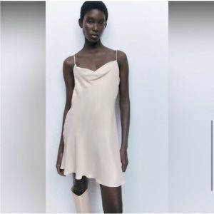 Zara Cowl Neck Satin Slip Dress